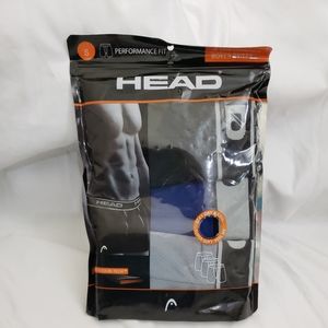 NEW Head Mens 3 Pack Performance Dri Fusion Tech Fit Underwear Boxer Briefs